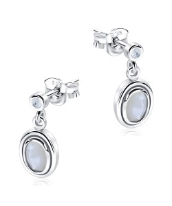 Shell With CZ Stone Silver Ear Stud STS-5683
